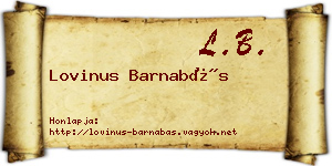 Lovinus Barnabás névjegykártya